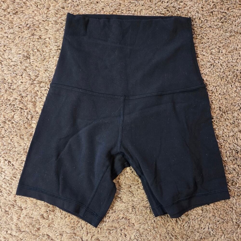 lululemon align super high rise black workout shorts yoga athletic 6 inch 2